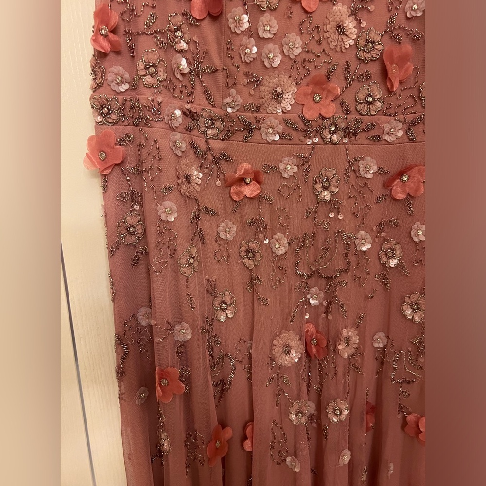 Mac Duggal Blush Floral Midi Dress - Picture 8 of 16